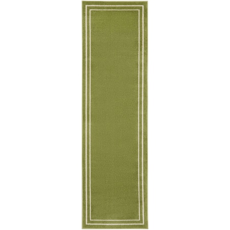 Homeroots 6' Green And Ivory Indoor Outdoor Runner Rug 545507