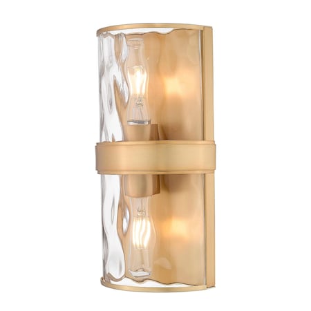 Z-Lite Meridian Rubbed Brass 2 Light Wall Sconce 3053-2SS-RB
