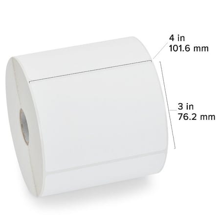 Zebra Zebra Direct Thermal Label, Paper, 4" x 3", Z-Select 4000D, 1" Core, 930 labels/Roll, 12PK 10015344