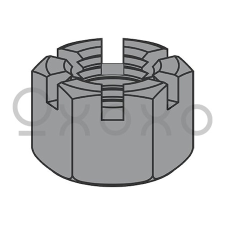 Oxoxo 7/8-9 Slotted Heavy Hex Nut Plain, 100PK 521979