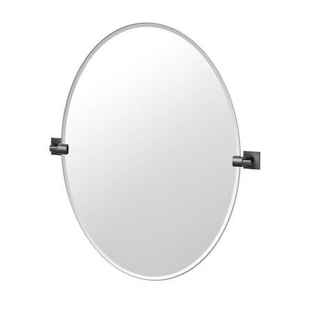 Gatco Waterline 32" Frameless Oval Mirror, Matte Black 5589MXLG