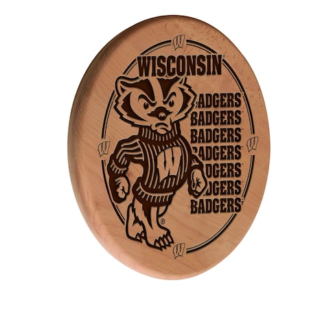 Holland Bar Stool Co University of Wisconsin  13" Laser Engraved Solid Wood Sign WSgnLNatWiscon
