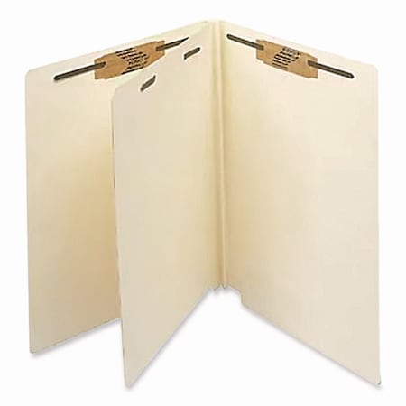 Medical Arts Press Heavy-Duty End Tab Classification Folder, 2in Expan, 1 Divider, 4 Fasteners, Letter, Manila, 25PK 35482