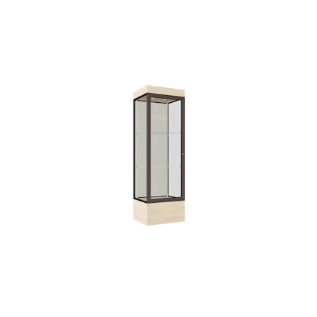 Ghent Lighted Floor Display Case 24x76x20, 12" Base, Bronze 93LFWH-BZ-BGW