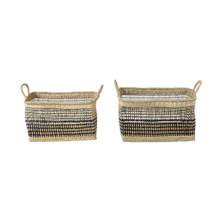 Homeroots 19" Brown Water Hyacinth Basket 609423