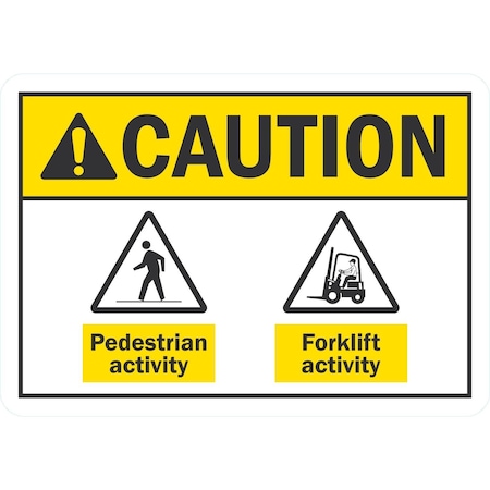 Lyle Pedestrian Activity, Forklift Activity (With Symbols), 10x7, Non-Reflective, White G-1693-ND_10x7