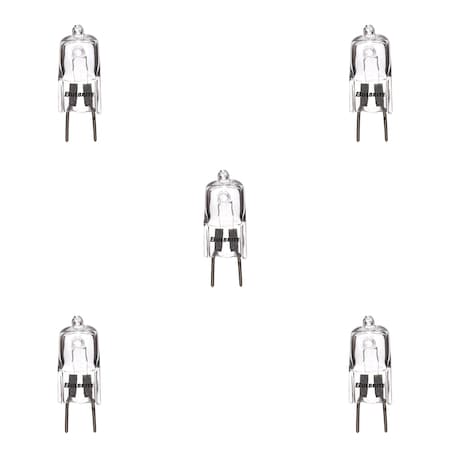 Bulbrite 20W Dimmable Clear T4 Bi-Pin GY8 Mini Halogen Light Bulbs, 5PK 860837