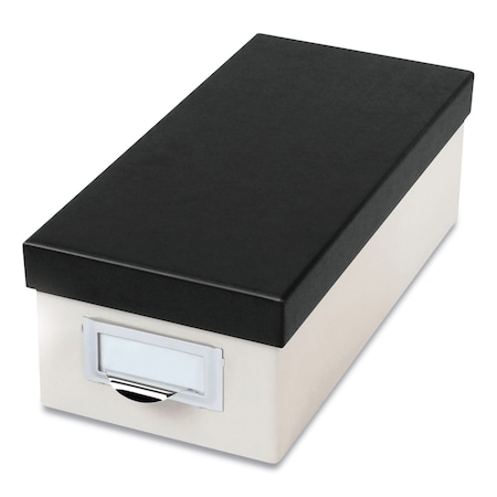 Oxford Index Card Storage Box, Holds 1,000 3 x 5 Cards, 5.5 x 11.5 x 3.88, Pressboard, Marble White/Black 406350