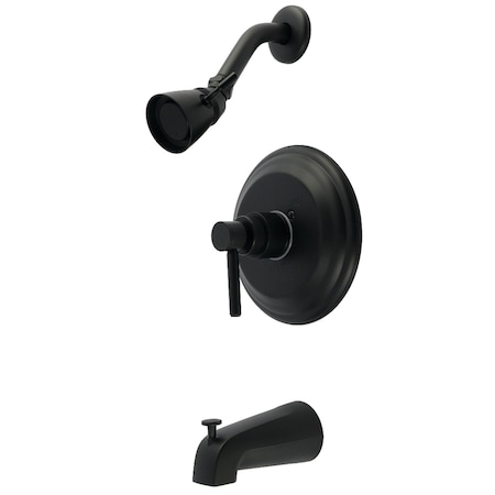 Kingston Brass Single-Handle Pressure Balanced Tub and Shower Faucet, Matte Black KB2630DL