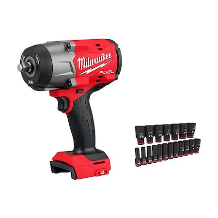 Milwaukee Tool M18 FUEL 1/2" HTIW + 19PC Socket Set 2967-20, 49-66-7012