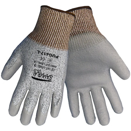 Global Glove PUG-417 Samurai HDPE Tuffalene Polyurethane Gloves, Cut Resistant, Medium, 12PK PUG-417-08