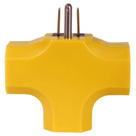 Powerzone Plug Adapter, Wall, 3 Outlet(s) Yellow PBAD0200