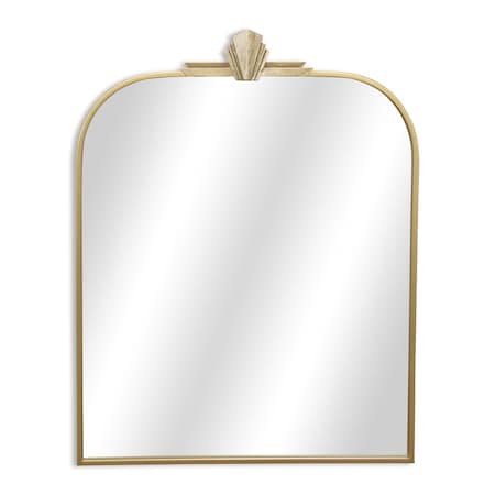 Homeroots 31" Gold Metal Art Deco Arch Accent Mirror 632352