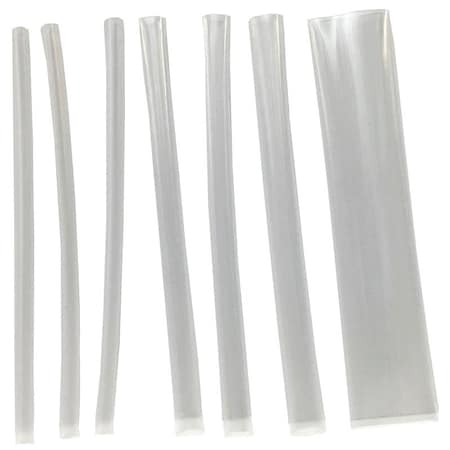 Calterm Heat Shrink Tube, 2:1 I.D. Shrink Ratio, 1/4 in, 1/2 in, Clear 73438