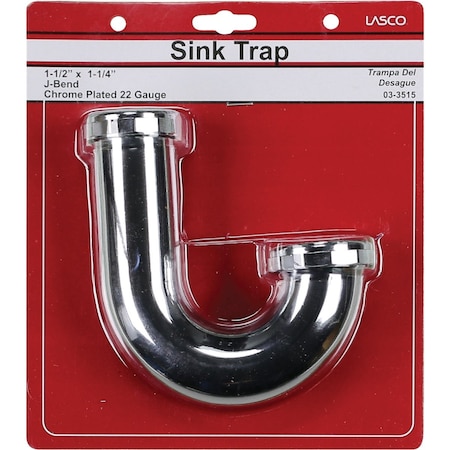 Westlake Pipe & Fittings 1-1/2''x1-1/4'' Chrome Plated J-Bend 3/1/3515
