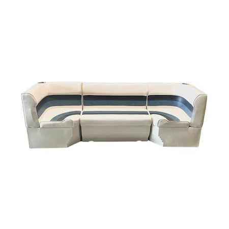 Horizon Mfg Premium 6 Piece Pontoon Furniture Set Gray/Navy/Blue Premium 005-ABDK