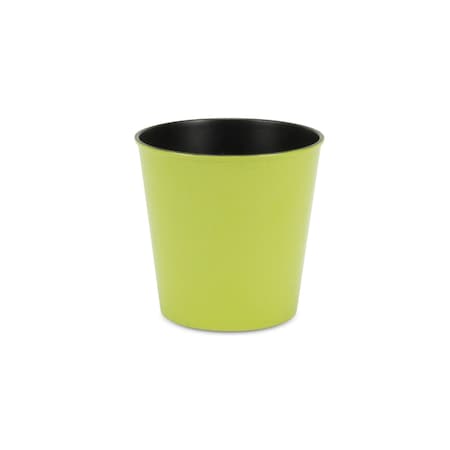 Homeroots 5in Lime Green Recycled Plastic Indoor Outdoor Round Pot Planter 488315