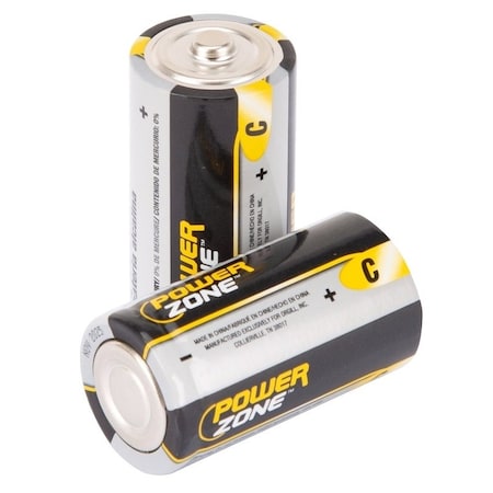 Powerzone Battery, 1.5 V Battery, C Battery, Zinc, Manganese Dioxide, and Potassium Hydroxide LR14-2P-DB
