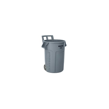 Rubbermaid Commercial BRUTE 32 gal Round Trash Can, Gray, None, Not Applicable 2179403