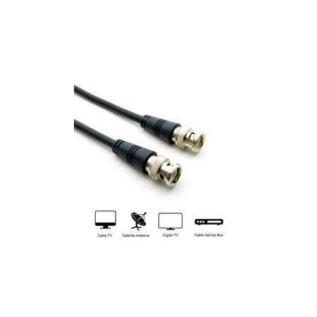 Cable Wholesale BNC RG6 Coaxial Cable, Black, BNC Male, UL rated, 6 foot 10X4-02106