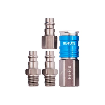 Tru-Flate HI FLO Coupler and Plug Kit, 1/4 in 13-903