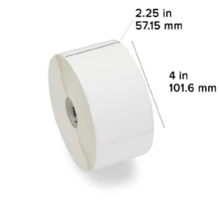Zebra Zebra Direct Thermal Label, Paper, 2.25" x 4", Z-Select 4000D, 1" Core, 700 labels/Roll, 12PK 10015343