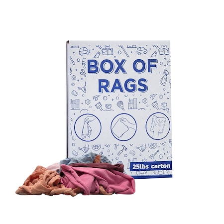 Supremeplus New Color Knit T-Shirt Cleaning Rags, 25 lbs. Box SP-4599