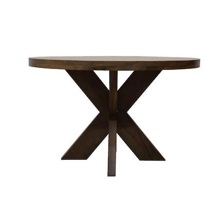 Homeroots 60" Brown Solid Wood Round Top Dining Table 606257