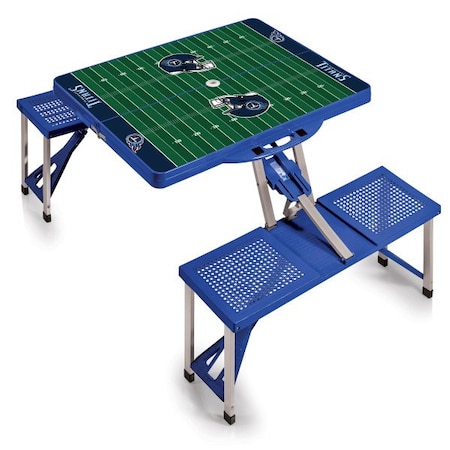 Picnic Time Family Of Brands Tennessee Titans - Football Field - Picnic Table Portable Folding Table with Seats, (Royal Blue) 811-00-139-315-2
