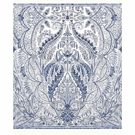 York Wallcoverings Jaipur Paisley Damas Blue Wall Mural DM4912M