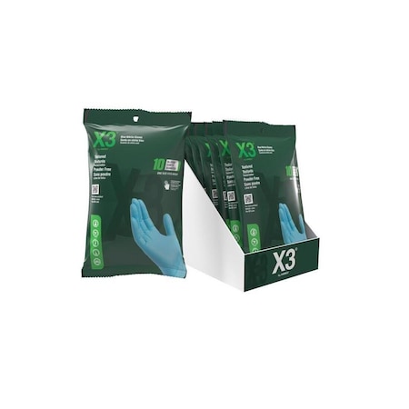 Ammex Disposable Gloves Nitrile One Size Fits Most Blue Powder Free Blue X310PK
