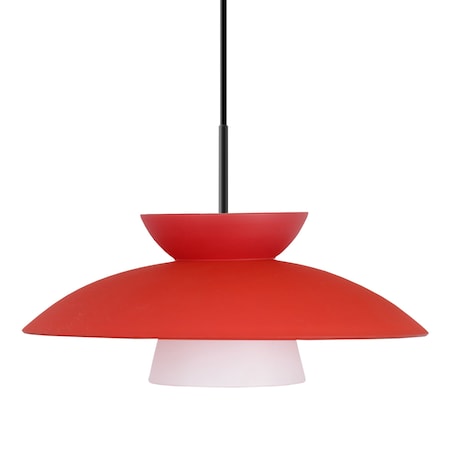 Besa Lighting Besa Trilo 15 Pendant, Red Matte, Black Finish, 1x 75W MAX E26 Base 1JT-451331-BK