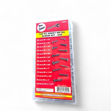 Tool City 525 PIECE SHEET METAL SCREW KIT - SAE 13001