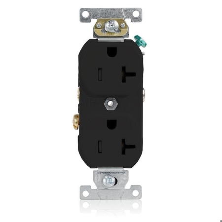 Leviton Straight Blade Receptacle, 5-20R, 20 A, 125V AC, Flush Mount, Self-Grounded TBR20-E