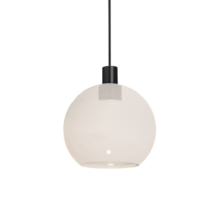 Besa Lighting Besa Newton 6 Pendant, Milky White, Black Finish, 1x 3W LED 1XT-NEWTON6MW-LED-BK