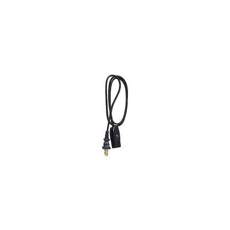 Master Electrician Miniature Plug Appliance Cord, 18/2 HPN, Black, 3-Ft. 09303ME