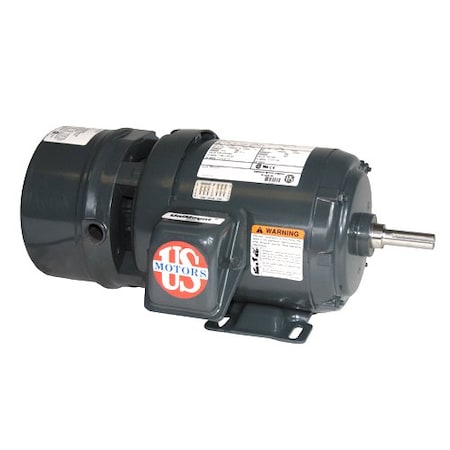 U.S. Motors 3-Phase Brake Motor, 5 HP, 184 Frame, 208-230/460V AC Voltage, 1,760 Nameplate RPM BMU5P2DCR