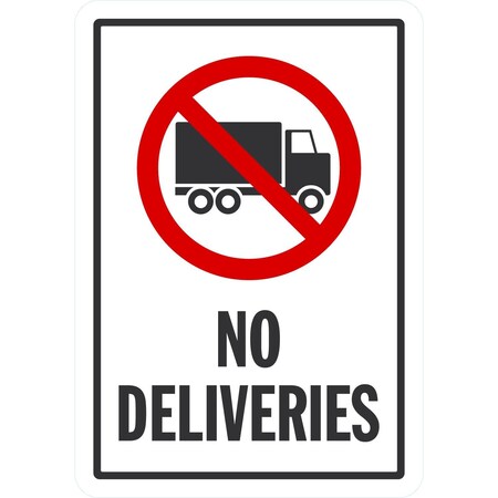 Lyle No Deliveries (W/Sym), 7x10, Non-Reflective, White G-17364-PL_7x10