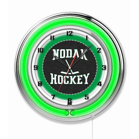Holland Bar Stool Co University of North Dakota Double Neon 19" Clock (Hockey) Clk19NorDakHky