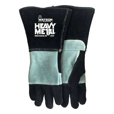 Watson Gloves 1039 Welding Gloves, Gauntlet Cuff, Wing Thumb, Standard Elksplit Leather, L, 1 PR 1039-L