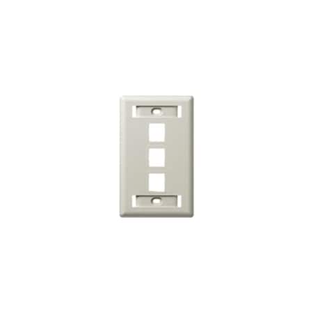 Hubbell Premise Wiring Wall Plate, 3 Port IFP13OW
