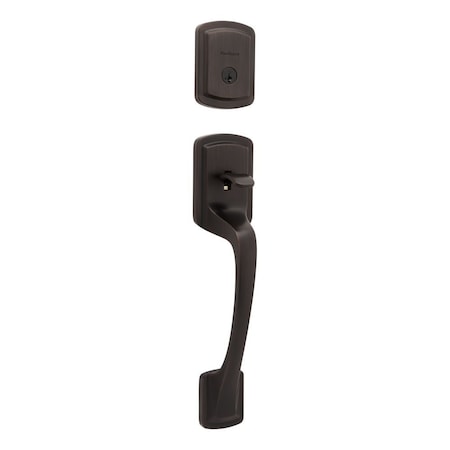 Kwikset Single Cylinder Prague Exterior Handleset , SmartKey , RCAL Latch, RCS Strike Venetian Bronze Finish 818PGHLIP-11PS.STRKP