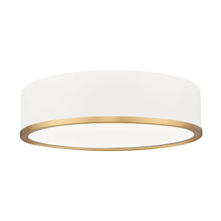 Z-Lite Bradley 1 Light Flush Mount, Matte White and Modern Gold, 16 In W 1018F16-MW-MGLD-LED