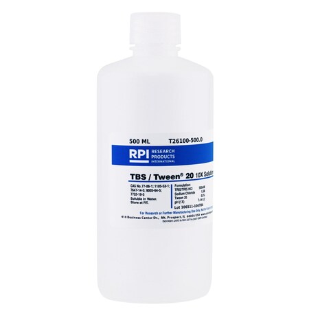 Rpi TBS / Tween 20 10X Solution, 500 Milliliters T26100-500.0
