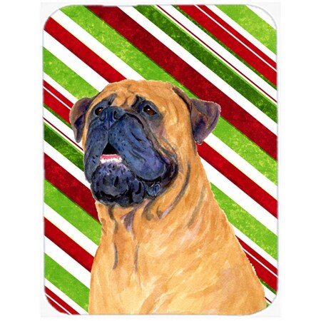 Carolines Treasures Mastiff Candy Cane Holiday Christmas Glass Cutting Board - Large SS4589LCB