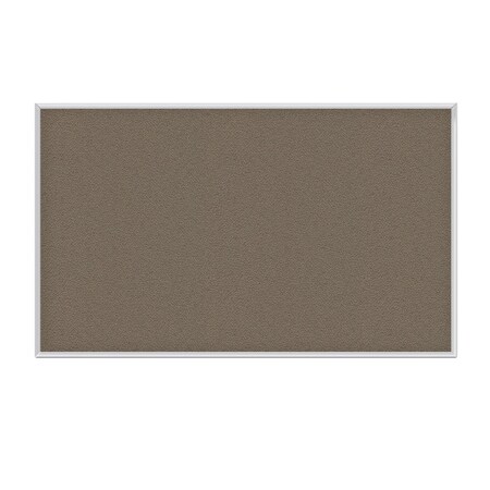 Ghent Fabric Bulletin Board, Satin Aluminum Frame, 4’H x 7’4"W, Taupe AT47F96