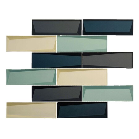 Andova Tiles Daazen 2 in. x 6 in. Glass Mosaic Wall Tile Andova Tiles