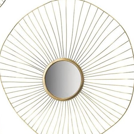 Homeroots Set of Three Gold Iron Sunburst Framed Accent Mirror, 3PK 485055