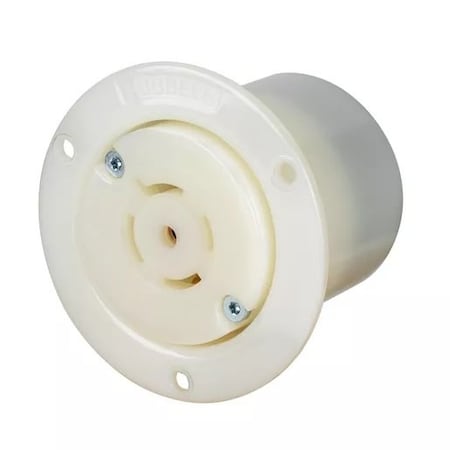 Hubbell Wiring Device-Kellems Locking Receptacle, L22-20R, 20 A, 277/480V AC, Three Phase, 4 Pole, Flush Mount, White HBL2526ST