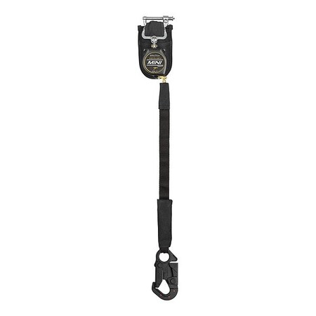 Falltech Mini Pro Self-Retracting Lifeline, Snap Hook, Steel, 1 Leg(s), 420 lb Weight Capacity 72907SPD1